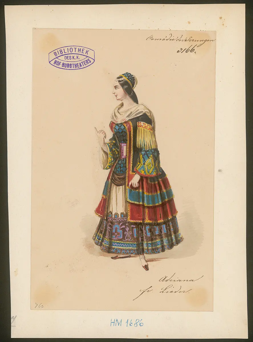 Die Komödie der Irrungen, Originaltitel: The Comedy of Errors, Titel der Serie: Figurinen des k.k. Hof-Burgtheaters