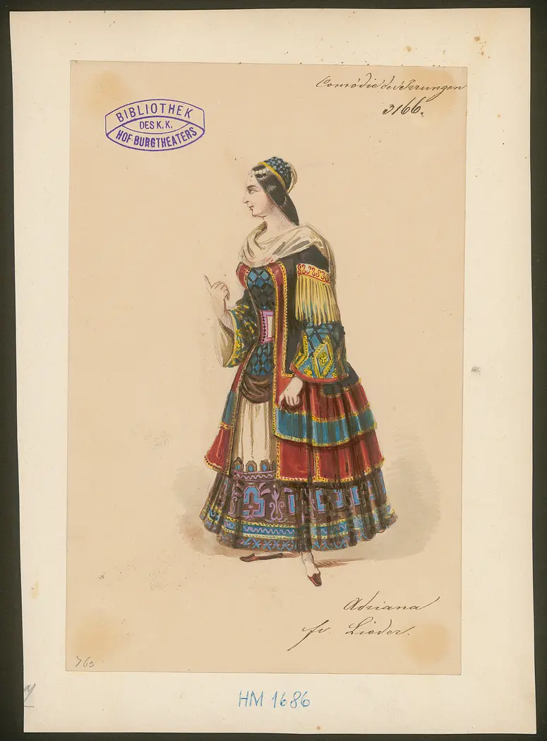 Die Komödie der Irrungen, Originaltitel: The Comedy of Errors, Titel der Serie: Figurinen des k.k. Hof-Burgtheaters