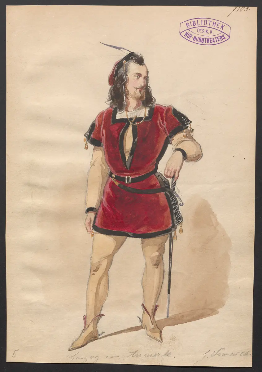 König Richard der Zweite, Originaltitel: King Richard II, Titel der Serie: Figurinen des k.k. Hof-Burgtheaters