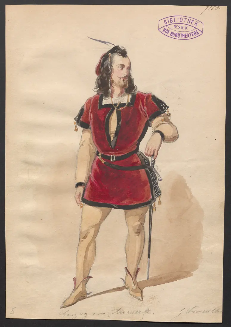 König Richard der Zweite, Originaltitel: King Richard II, Titel der Serie: Figurinen des k.k. Hof-Burgtheaters