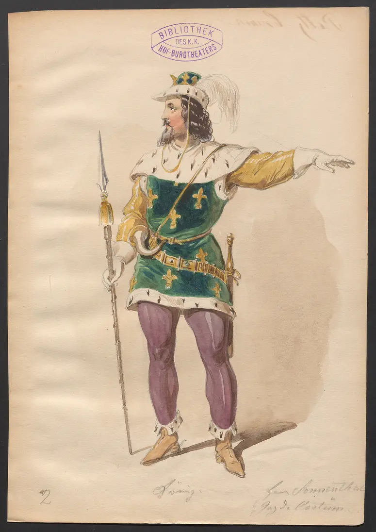 König und Bauer, Titel der Serie: Figurinen des k.k. Hof-Burgtheaters