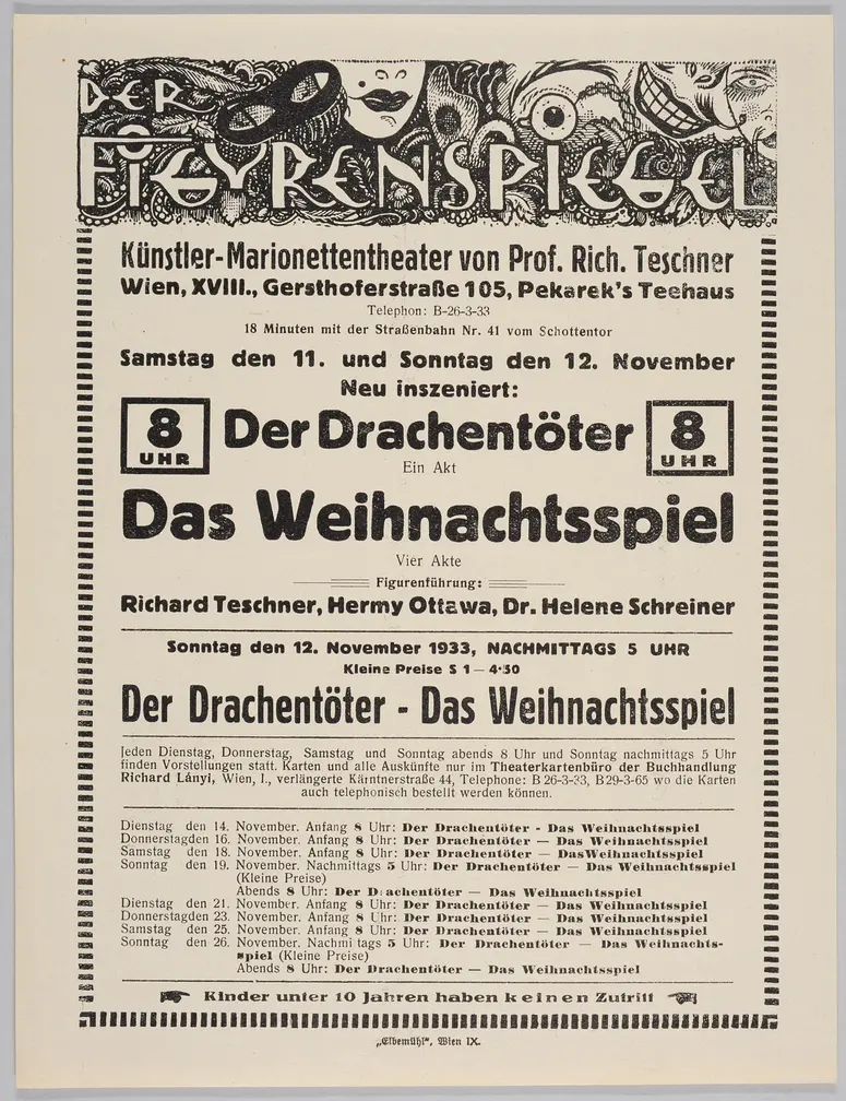 Der Figurenspiegel, Verweis auf Stücktitel: Der Drachentöter, Verweis auf Stücktitel: Das Weihnachtsspiel