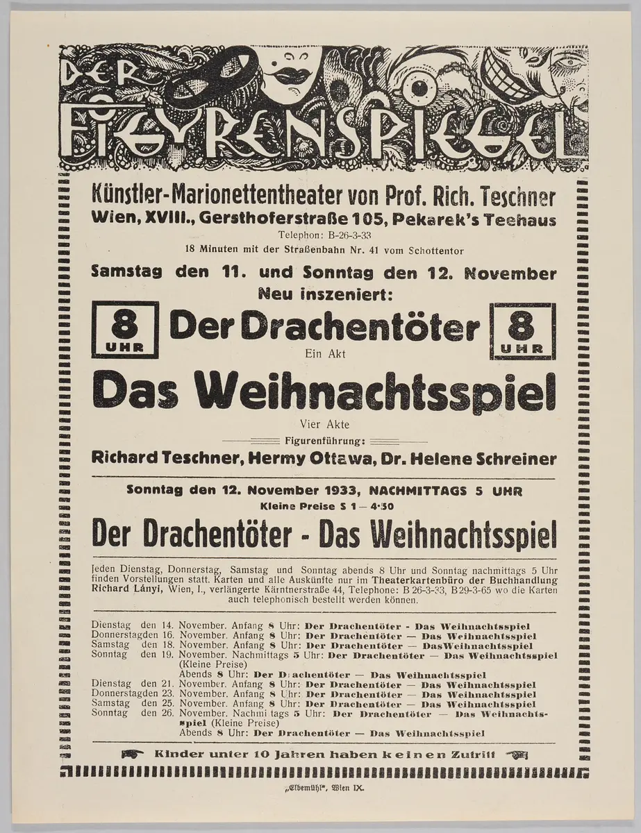 Der Figurenspiegel, Verweis auf Stücktitel: Der Drachentöter, Verweis auf Stücktitel: Das Weihnachtsspiel
