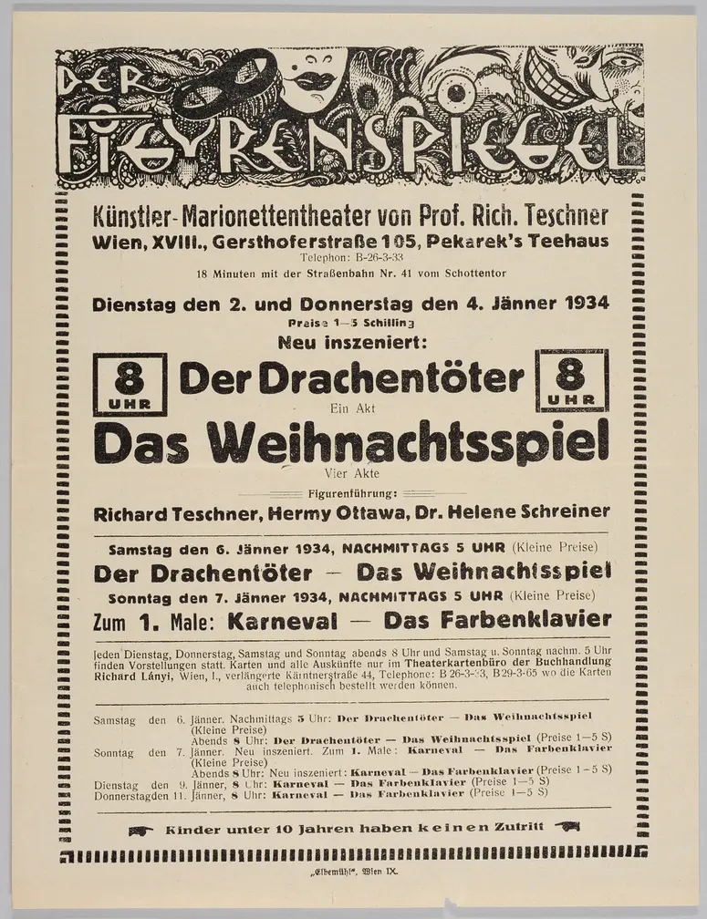 Der Figurenspiegel, Verweis auf Stücktitel: Der Drachentöter, Verweis auf Stücktitel: Das Weihnachtsspiel