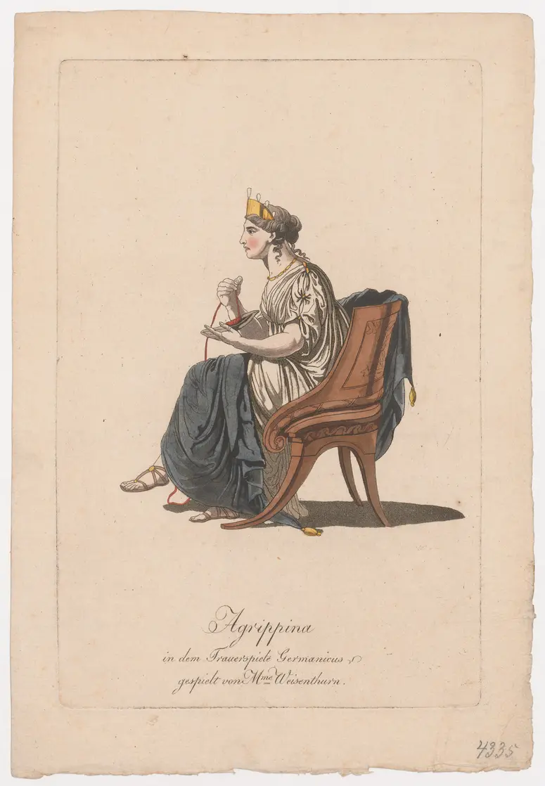 Johanna Franul von Weissenthurn, Verweis auf Stücktitel: Germanicus