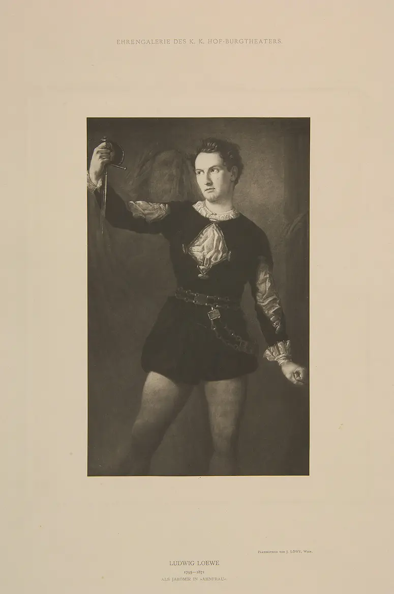 Ludwig Loewe, Verweis auf Stücktitel: Die Ahnfrau, Titel der Serie: Ehrengalerie des K.K. Hof-Burgtheaters