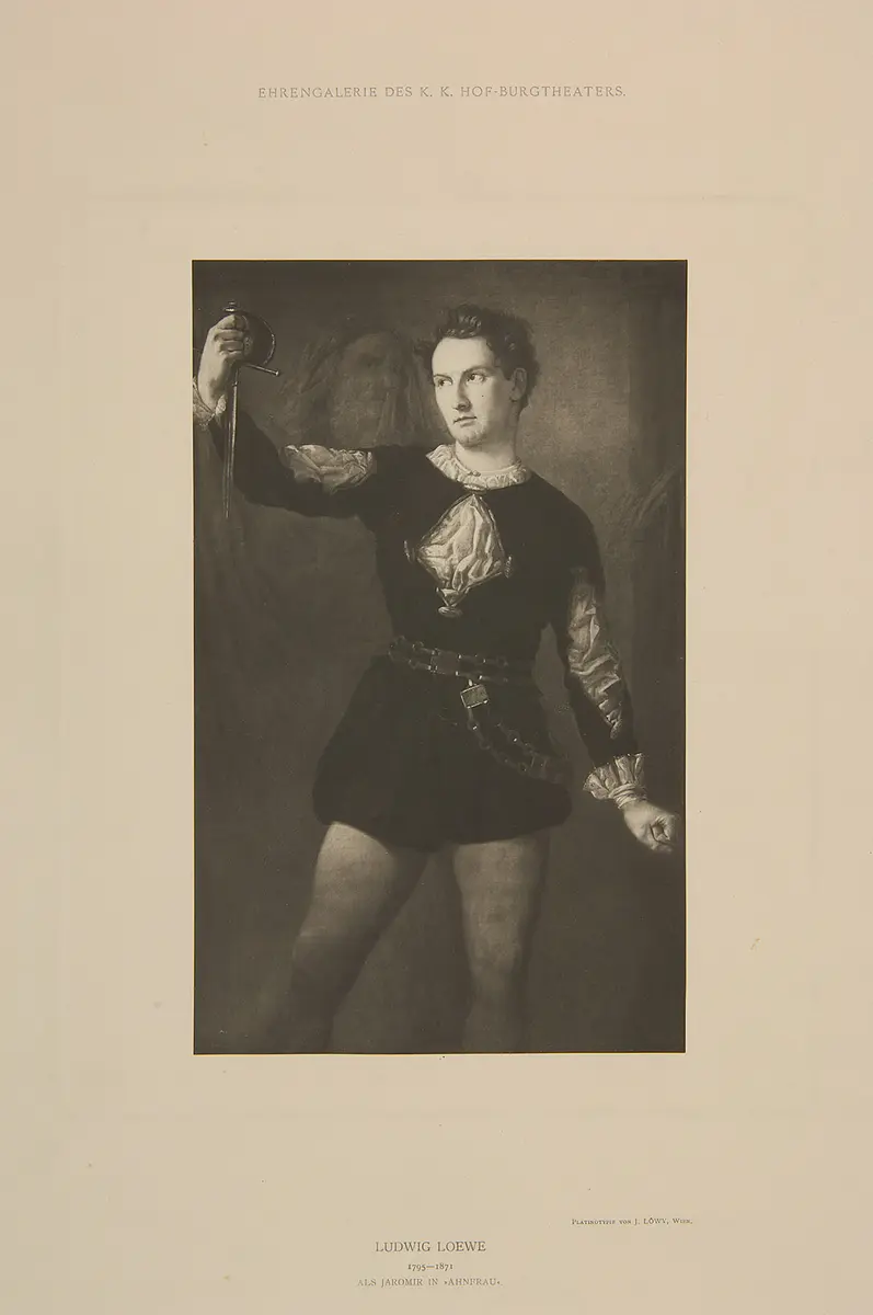 Ludwig Loewe, Verweis auf Stücktitel: Die Ahnfrau, Titel der Serie: Ehrengalerie des K.K. Hof-Burgtheaters