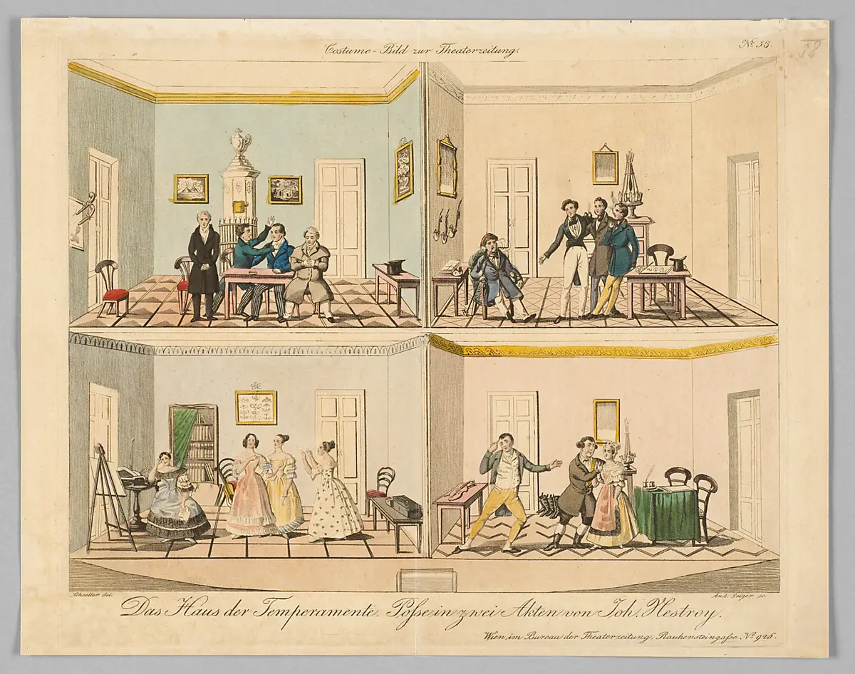 Das Haus der Temperamente, Titel der Serie: Costume-Bild, Name der Zeitschrift: Wiener Theaterzeitung