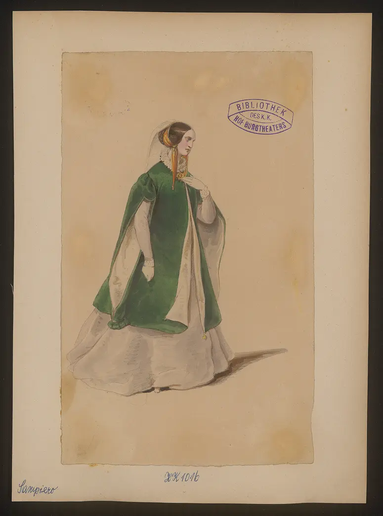 Sampiero, Titel der Serie: Figurinen des k.k. Hof-Burgtheaters