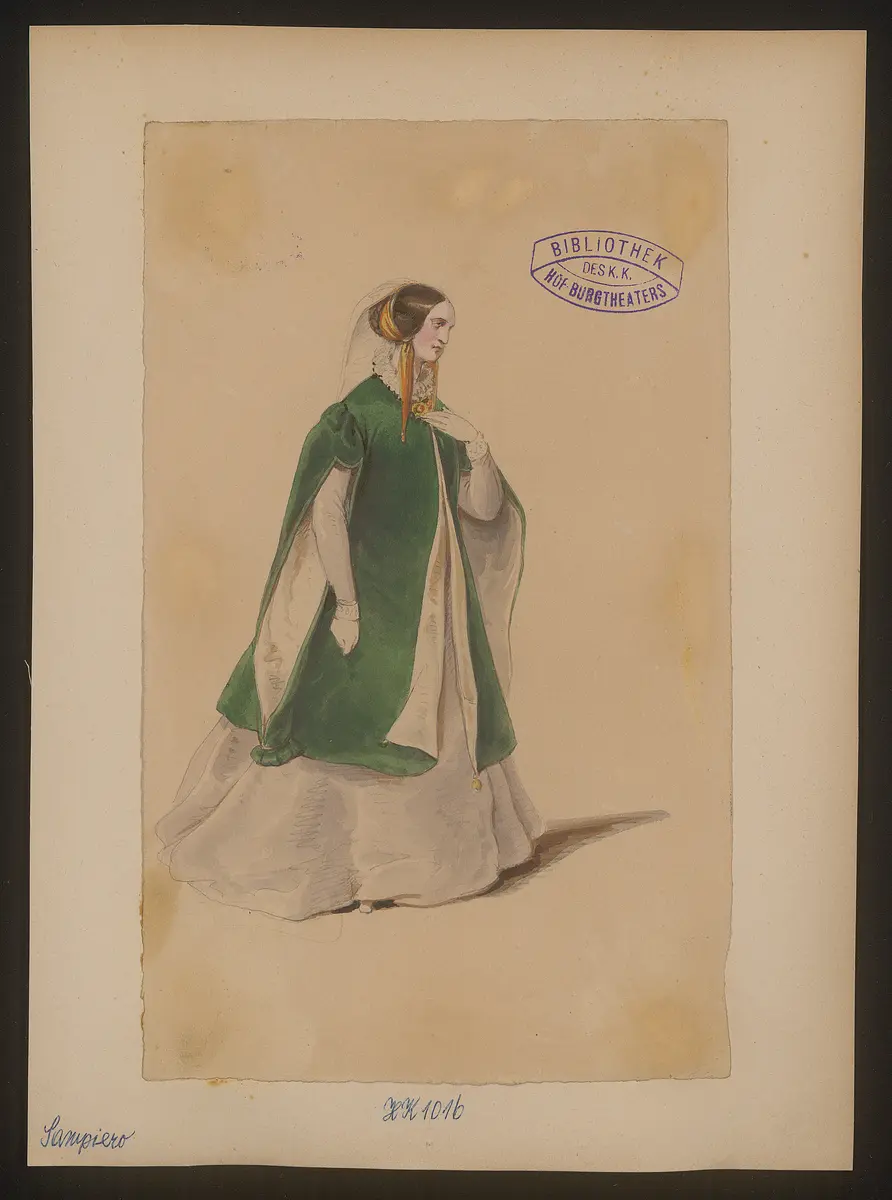 Sampiero, Titel der Serie: Figurinen des k.k. Hof-Burgtheaters