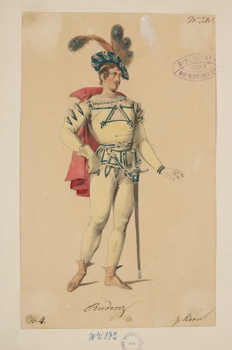 Wilhelm Tell, Titel der Serie: Figurinen des k.k. Hof-Burgtheaters