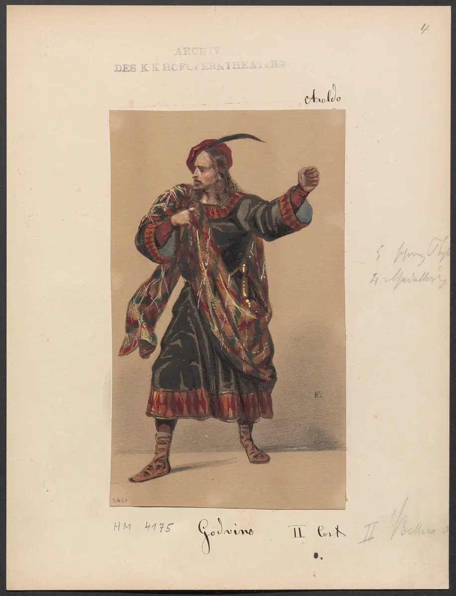 Aroldo, Titel der Serie: Figurinen des k.k. Hofoperntheaters