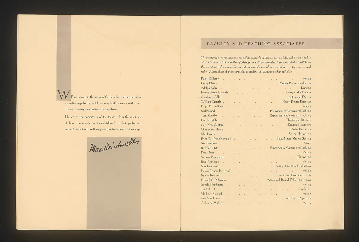 Max Reinhardt Workshop of Stage, Screen and Radio in Hollywood