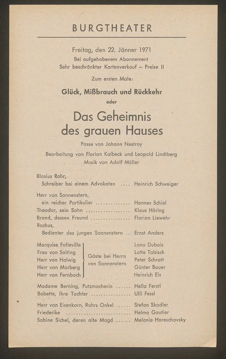 Das Geheimnis des grauen Hauses, Glück, Mißbrauch und Rückkehr oder Das Geheimnis des grauen Hauses