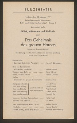 Das Geheimnis des grauen Hauses, Glück, Mißbrauch und Rückkehr oder Das Geheimnis des grauen Hauses