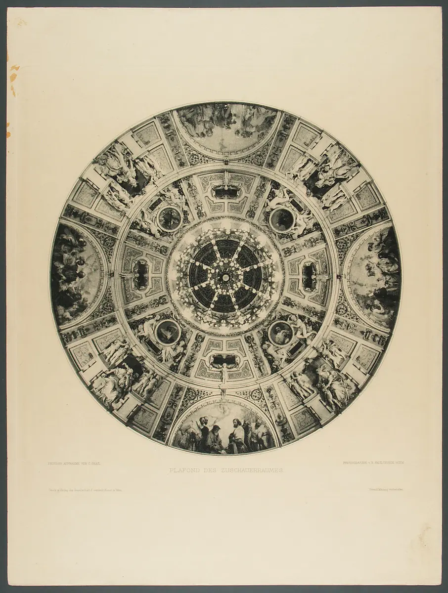 Wien, Burgtheater, Titel in Vorlageform: Plafond des Zuschauerraumes