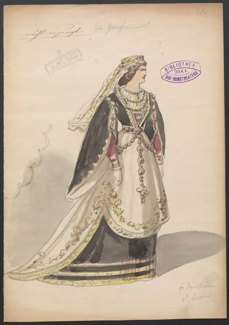 Die Piccolomini, Titel der Serie: Figurinen des k.k. Hof-Burgtheaters