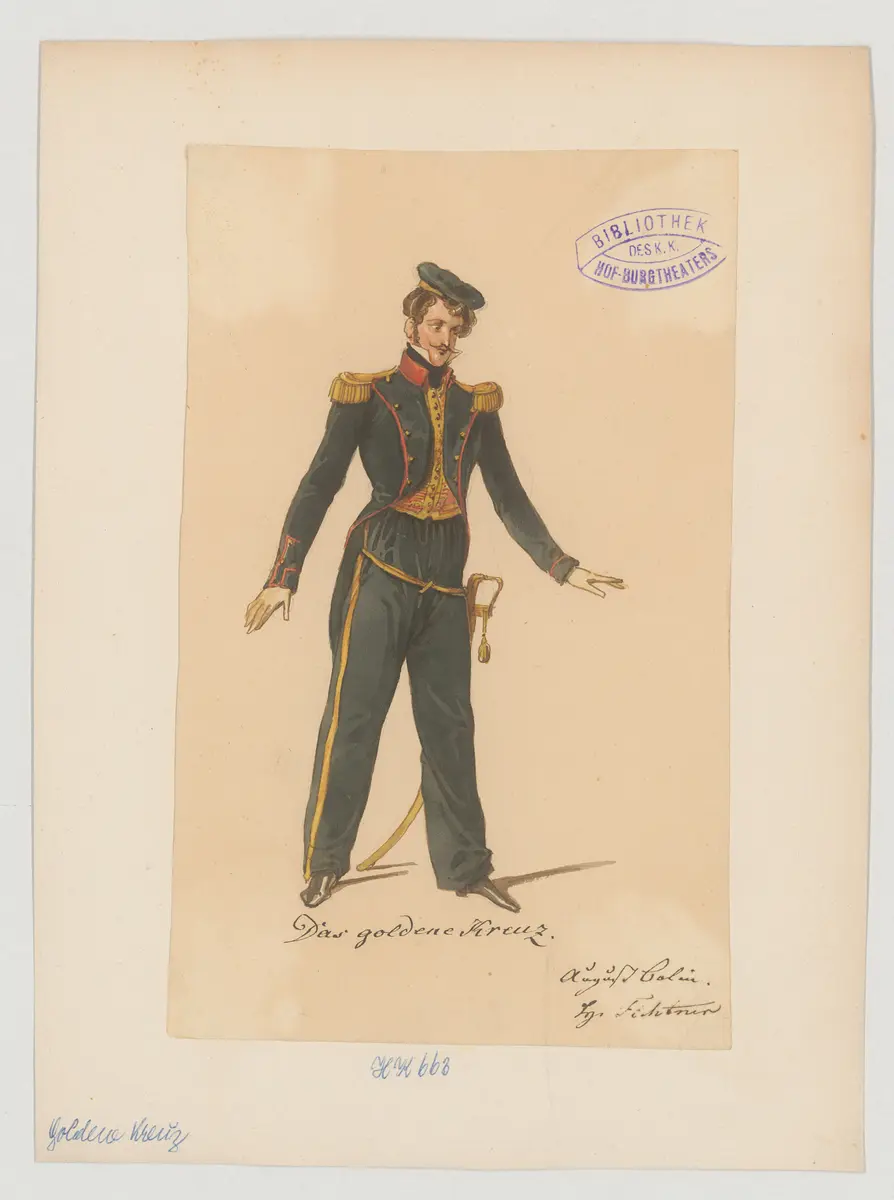 Das goldene Kreuz, Titel der Serie: Figurinen des k.k. Hof-Burgtheaters