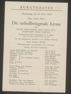 Die unheilbringende Krone, Die unheilbringende Krone oder König ohne Reich, Held ohne Mut, Schönheit ohne Jugend