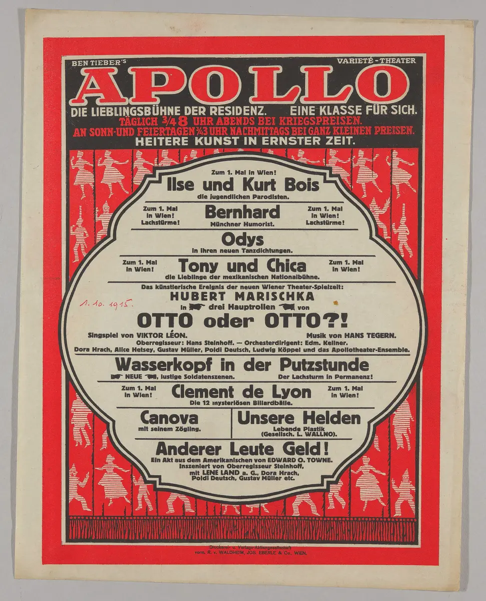 Ben Tieber's Apollo Varieté-Theater, Verweis auf Stücktitel: Otto oder Otto?!