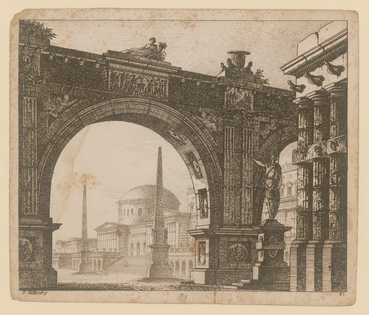 ohne Titel, Titel der Serie: Theaterdecorationen nach den Originalskitzen des k.k. Hoftheatermahlers Joseph Platzer radirt und verlegt von Norbert Bittner