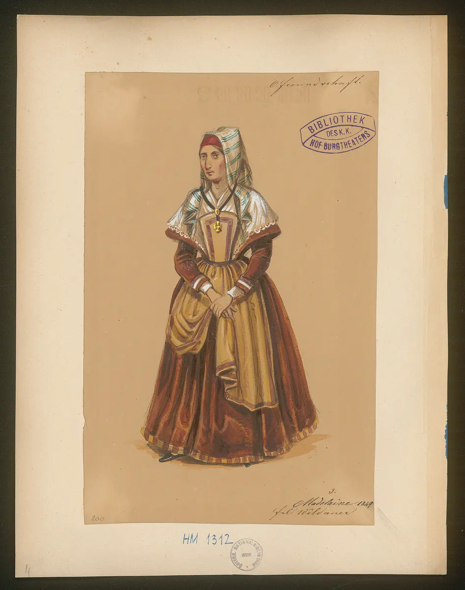 O Freundschaft!, Originaltitel: O amitié!..., ou Les trois époques, Titel der Serie: Figurinen des k.k. Hof-Burgtheaters