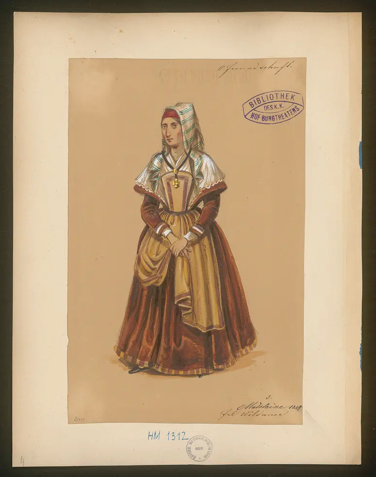 O Freundschaft!, Originaltitel: O amitié!..., ou Les trois époques, Titel der Serie: Figurinen des k.k. Hof-Burgtheaters