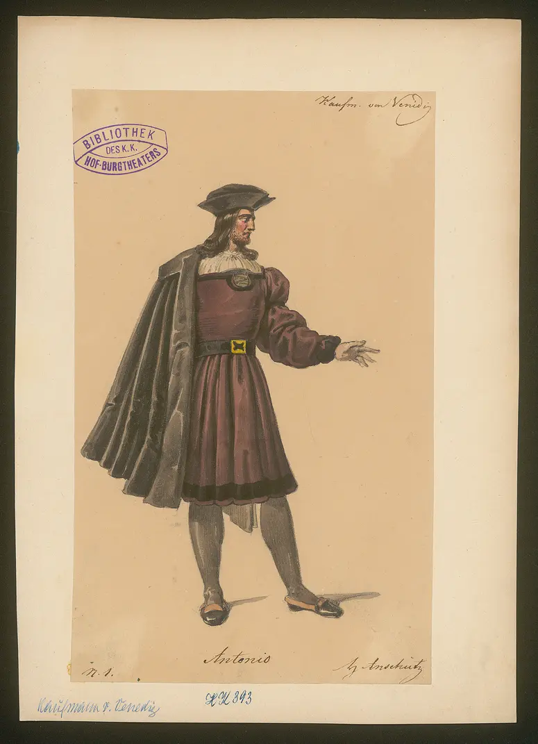 Der Kaufmann von Venedig, Originaltitel: The Merchant of Venice, Titel der Serie: Figurinen des k.k. Hof-Burgtheaters