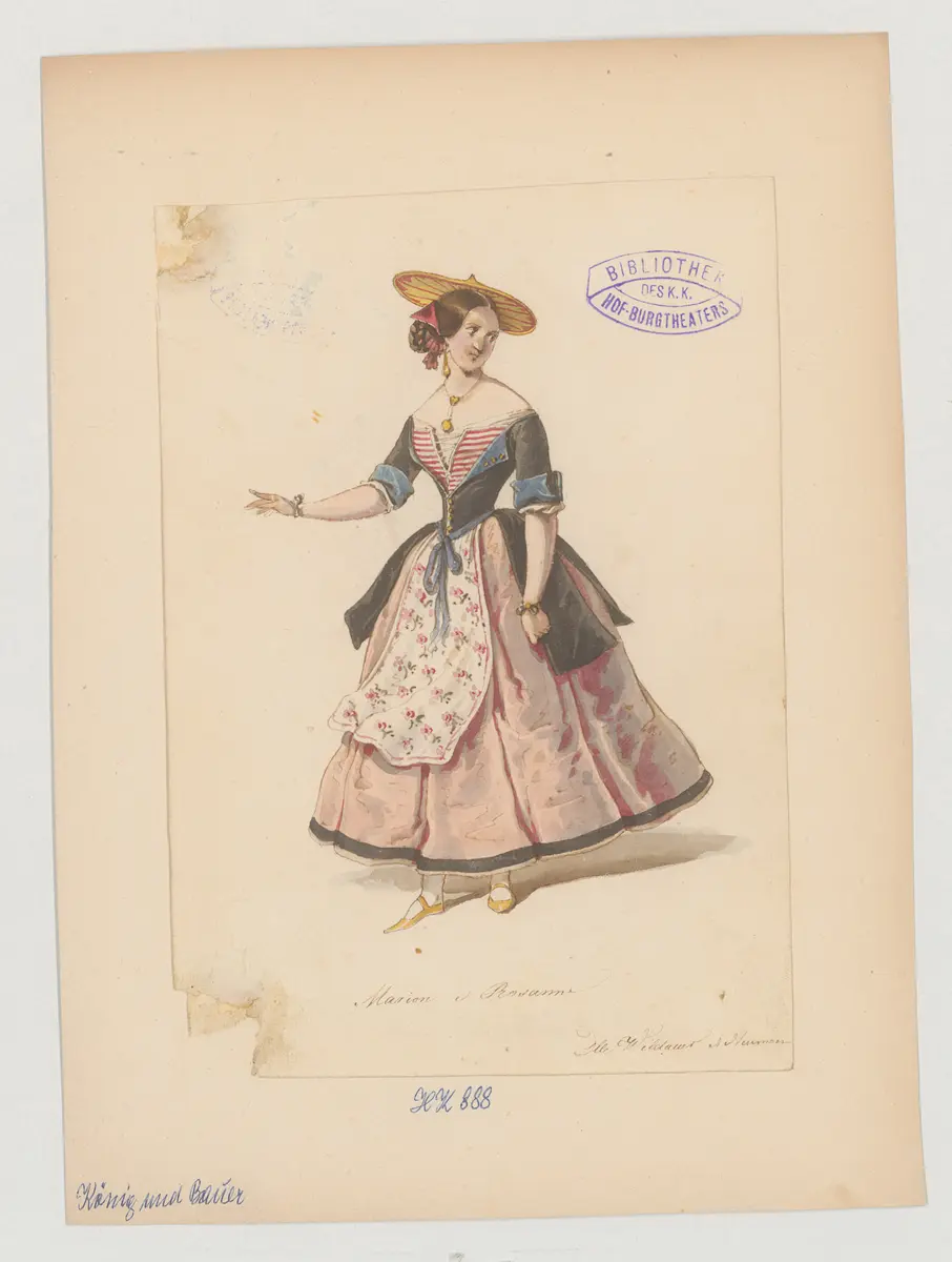 König und Bauer, Titel der Serie: Figurinen des k.k. Hof-Burgtheaters