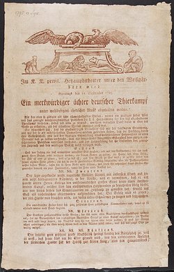 Ein merkwürdiger aechter deutscher Thierkampf, Alternativtitel: Hetztheater bzw. Tierhetze