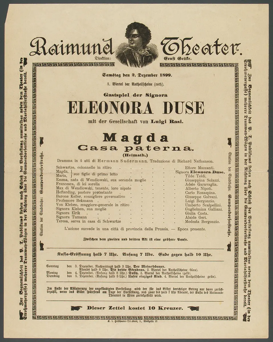 Heimat, Titel in Vorlageform: Magda (Casa paterna)