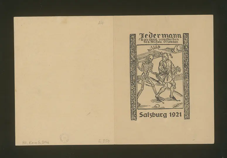 Jedermann, Titel in Vorlageform: Jedermann. Das Spiel vom Sterben des reichen Mannes