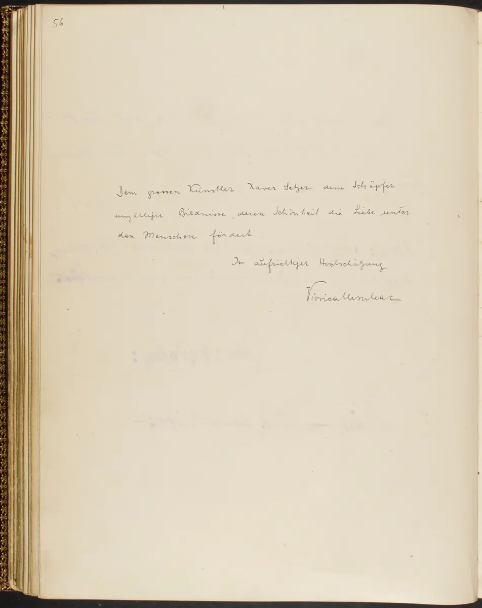Gästebuch. Atelier Franz-Xaver Setzer, Wien