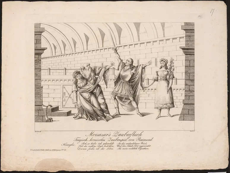 Moisasur's Zauberfluch, Alternativtitel: Moisasurs Zauberfluch, Titel der Serie: Theatralische Bilder-Gallerie, Name der Zeitschrift: Wiener Theaterzeitung