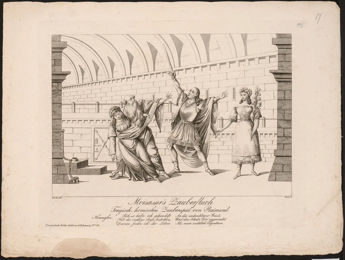 Moisasur's Zauberfluch, Alternativtitel: Moisasurs Zauberfluch, Titel der Serie: Theatralische Bilder-Gallerie, Name der Zeitschrift: Wiener Theaterzeitung