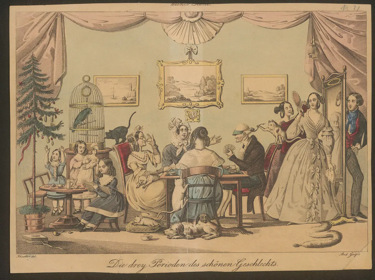 Die drey Perioden des schönen Geschlechts., Titel der Serie: Wiener Scene, Name der Zeitschrift: Wiener Theaterzeitung