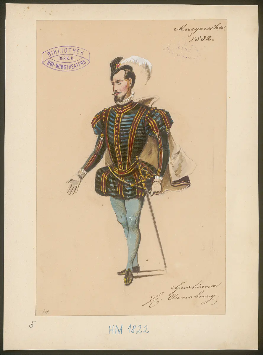 Die Königin von Navarra, Originaltitel: Les Contes de la reine de Navarre, Titel der Serie: Figurinen des k.k. Hof-Burgtheaters