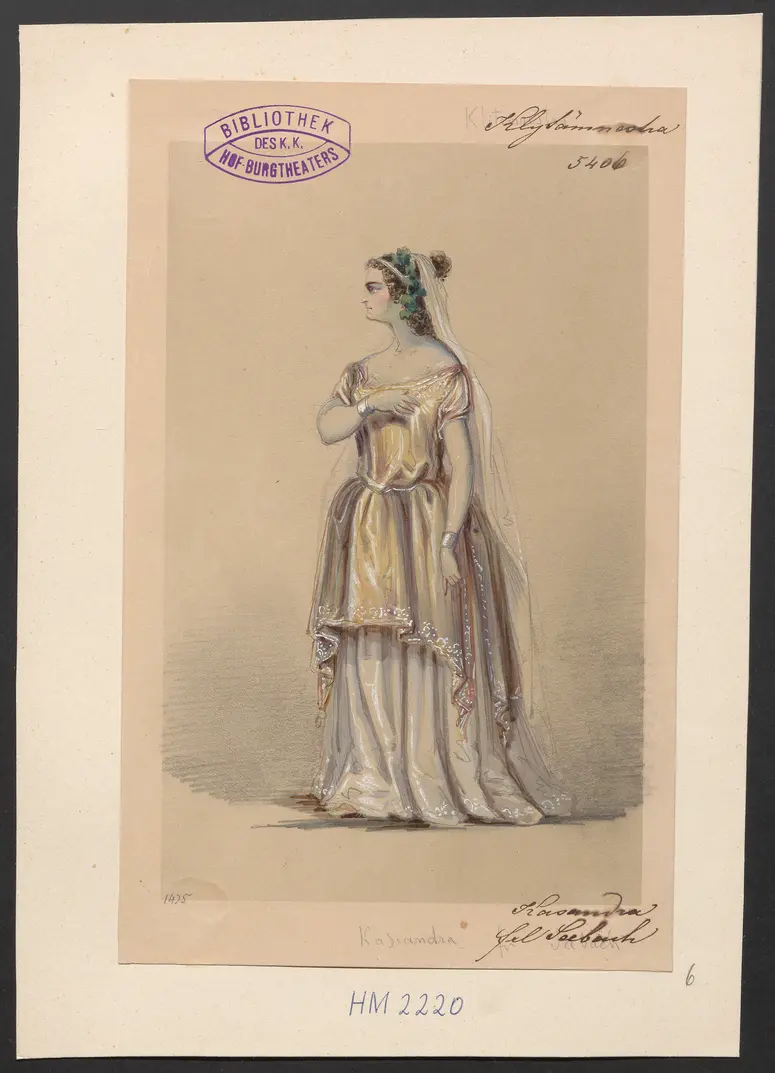 Klytämnestra, Titel der Serie: Figurinen des k.k. Hof-Burgtheaters