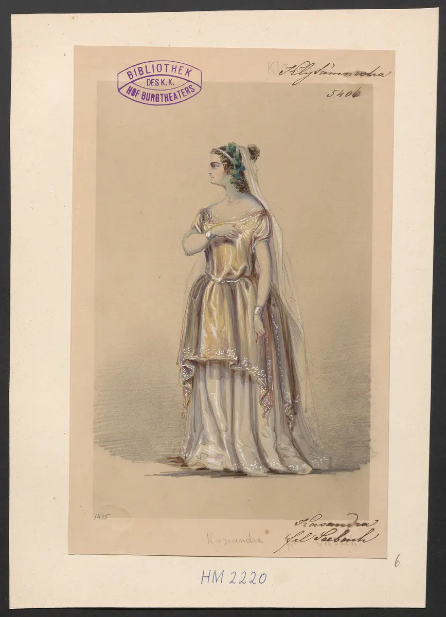 Klytämnestra, Titel der Serie: Figurinen des k.k. Hof-Burgtheaters