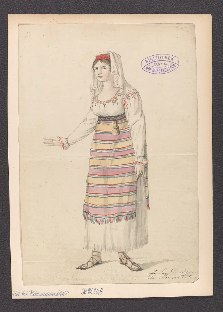 Der Wald bei Hermannstadt, Titel der Serie: Figurinen des k.k. Hof-Burgtheaters