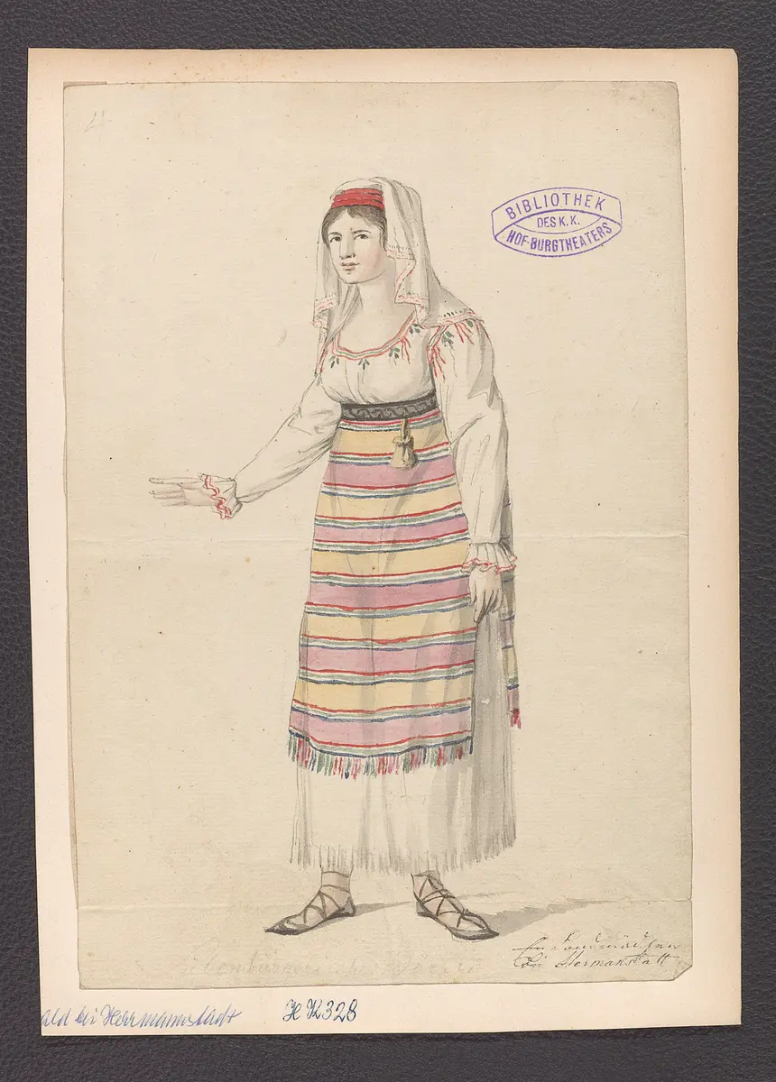 Der Wald bei Hermannstadt, Titel der Serie: Figurinen des k.k. Hof-Burgtheaters