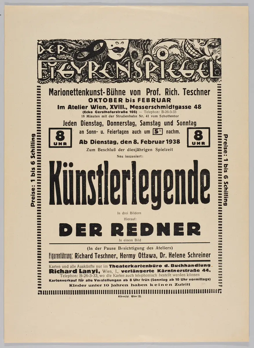 Der Figurenspiegel, Verweis auf Stücktitel: Künstlerlegende, Verweis auf Stücktitel: Der Redner