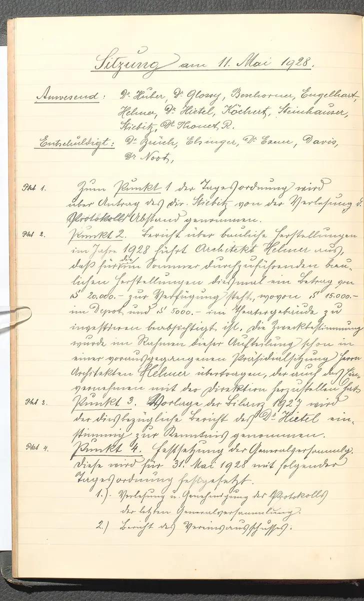 Protokolle der Ausschusssitzungen des Vereines des Deutschen Volkstheaters in Wien