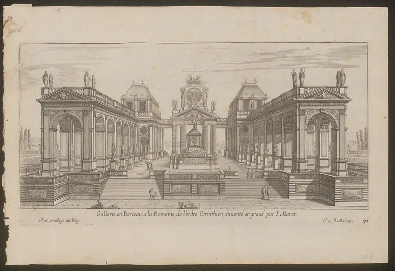 Gallerie en Berceau a la Romaine, de l'ordre Corinthien