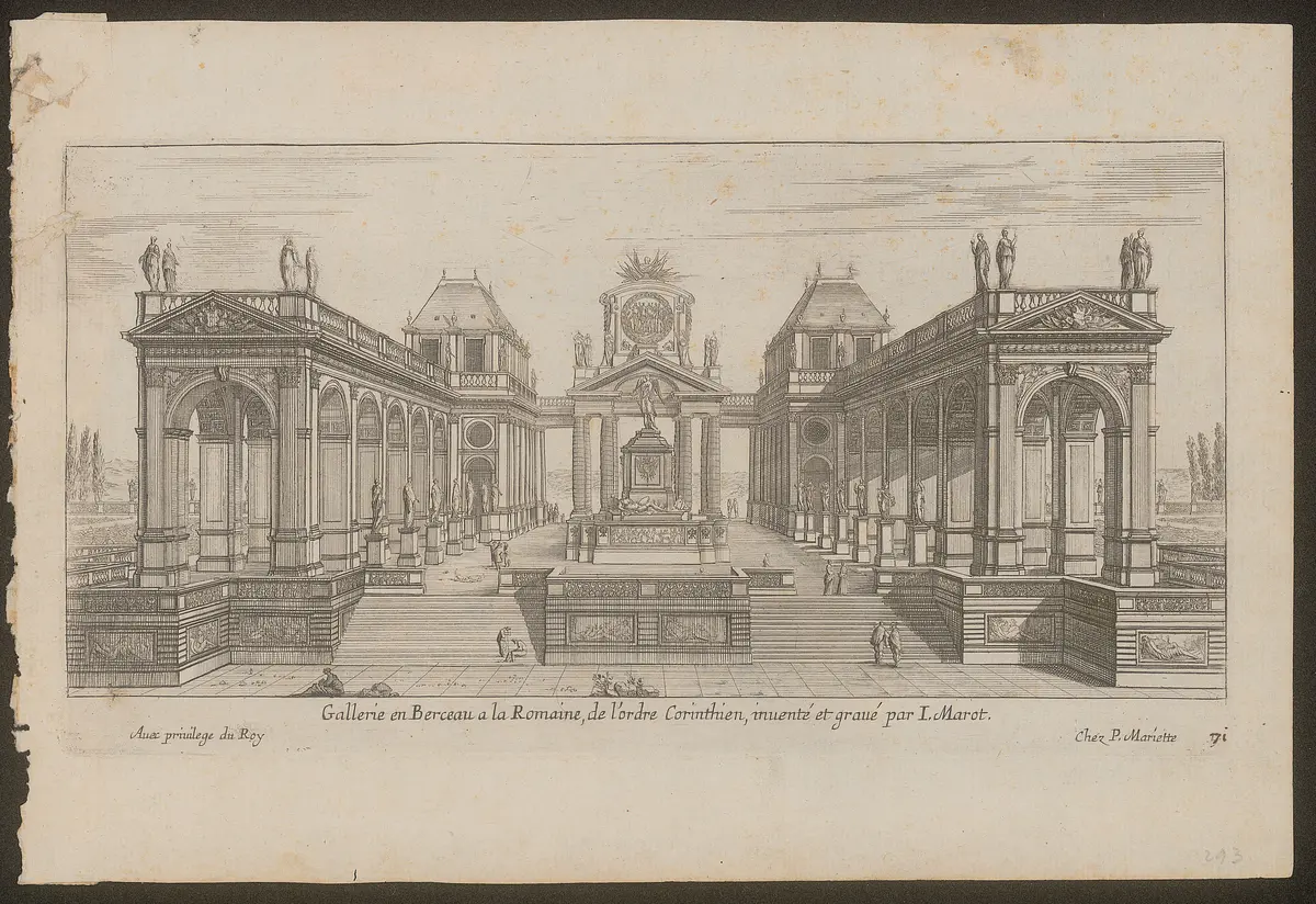 Gallerie en Berceau a la Romaine, de l'ordre Corinthien