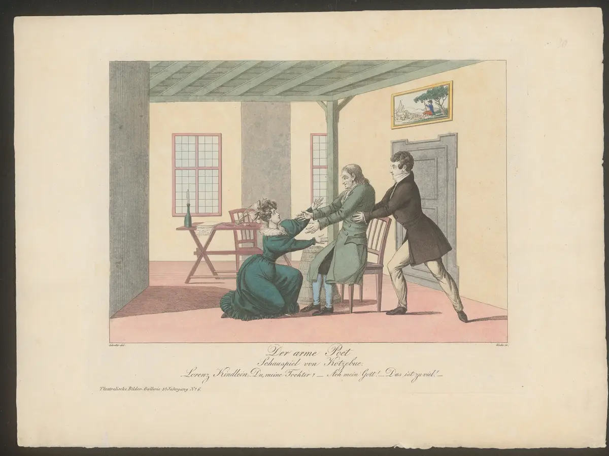 Der arme Poet, Titel der Serie: Theatralische Bilder-Gallerie, Name der Zeitschrift: Wiener Theaterzeitung