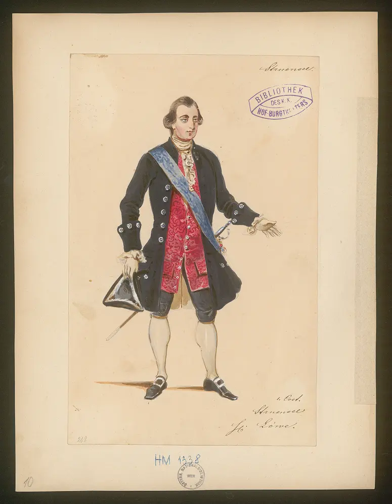 Struensee und die Deutschen in Dänemark, Titel der Serie: Figurinen des k.k. Hof-Burgtheaters