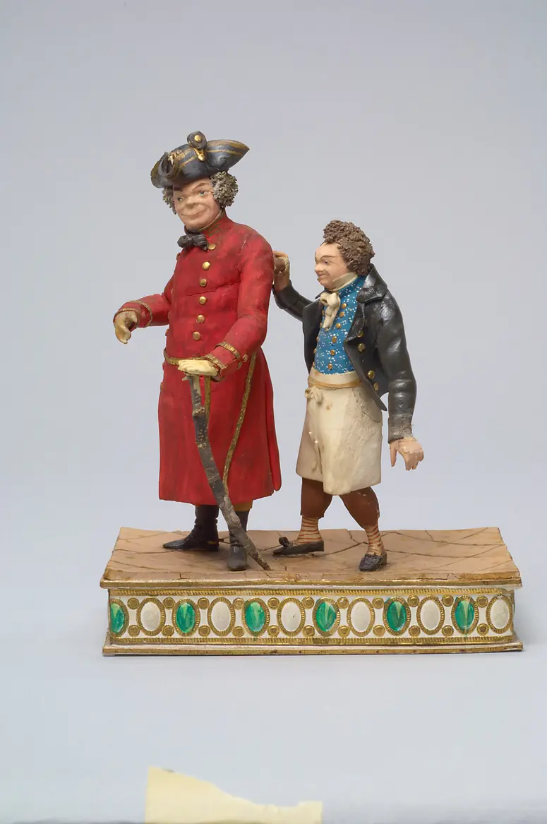 Offizier mit Burschen - Tragantfigur