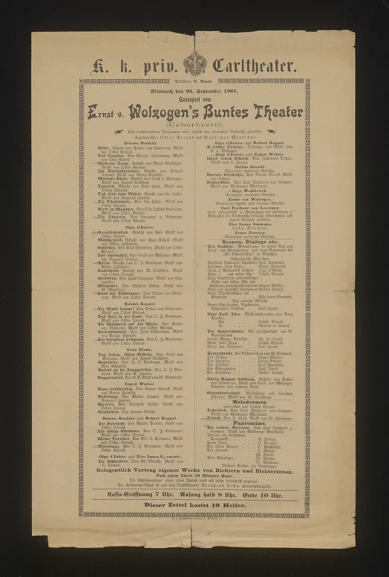 Ernst Wolzogen's Buntes Theater (Überbrettl)