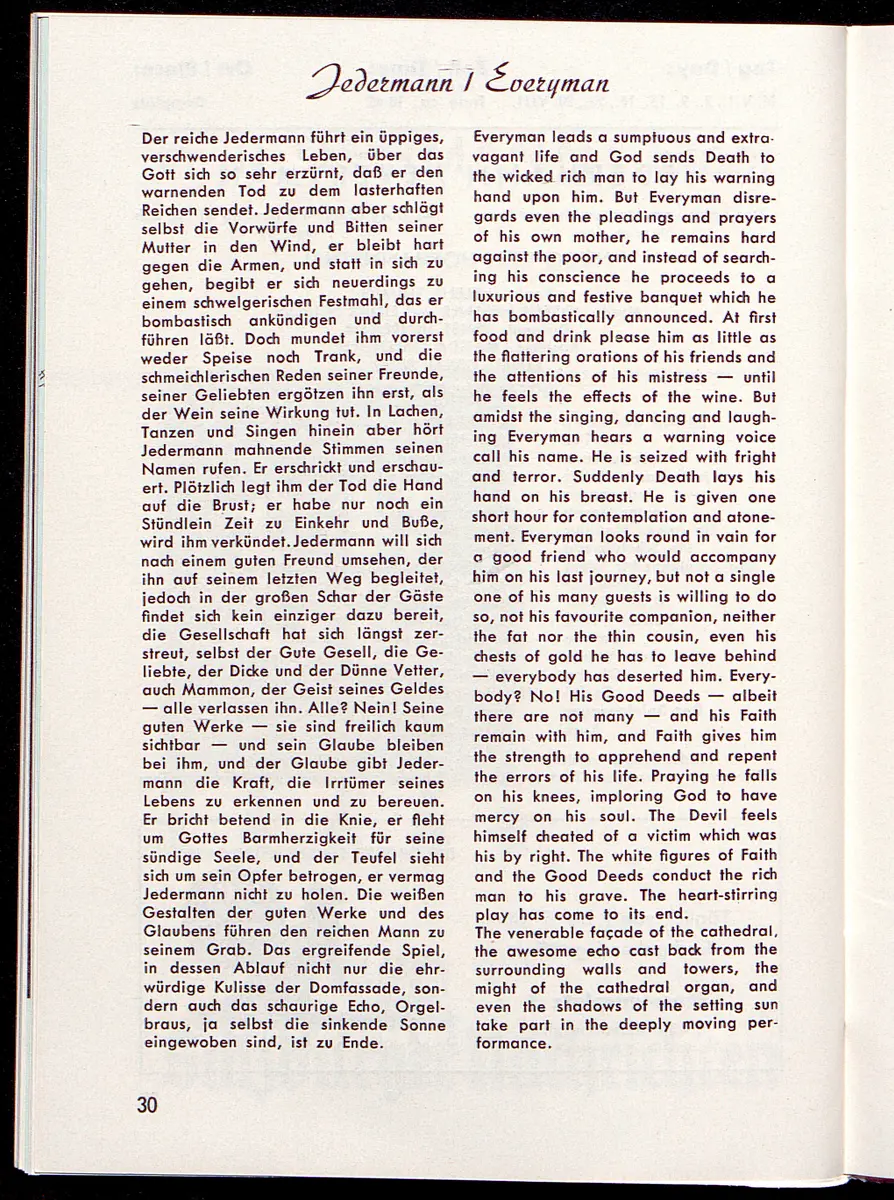 Salzburger Festspiele 1964, Titel in Vorlageform: Salzburgo Festival 1964, Verweis auf Stücktitel: Cosi fan tutte, Verweis auf Stücktitel: Figaros Hochzeit, Verweis auf Stücktitel: Lucio Silla, Verweis auf Stücktitel: Die Zauberflöte, Verweis auf Stücktitel: Ariadne auf Naxos, Verweis auf Stücktitel: Elektra, Verweis auf Stücktitel: Der Rosenkavalier, Verweis auf Stücktitel: Macbeth, Verweis auf Stücktitel: Jedermann, Verweis auf Stücktitel: Faust, Verweis auf Stücktitel: Die lustigen Weiber von Windsor